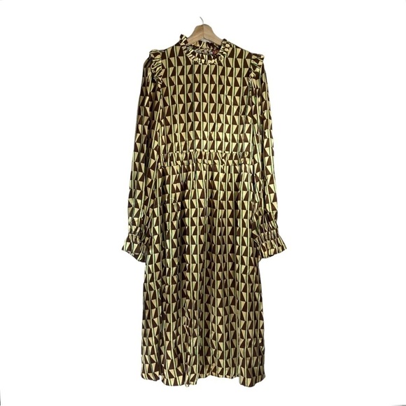 KITRI Savannah Chocolate Tile Midi Dress NWOT - Picture 2 of 8